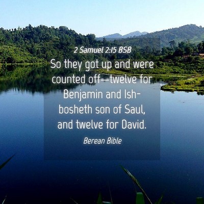 Picture 04 - 2 Samuel 2:15 BSB - So they got up and were counted off—twelve for - Bible Verse Picture