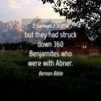 Picture 04 - 2 Samuel 2:31 BSB - but they had struck down 360 Benjamites who were - Bible Verse Picture