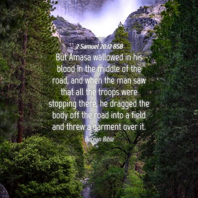 Picture 04 - 2 Samuel 20:12 BSB - But Amasa wallowed in his blood in the middle of - Bible Verse Picture