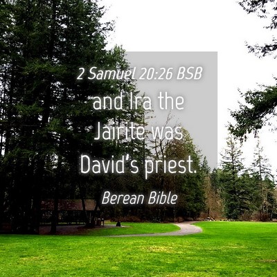 Picture 04 - 2 Samuel 20:26 BSB - and Ira the Jairite was David’s - Bible Verse Picture