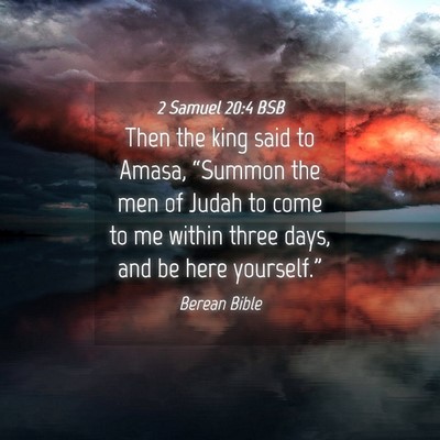 Picture 04 - 2 Samuel 20:4 BSB - Then the king said to Amasa, “Summon the men of - Bible Verse Picture
