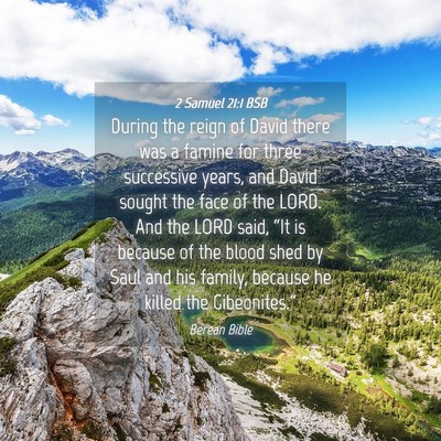 Picture 04 - 2 Samuel 21:1 BSB - During the reign of David there was a famine for - Bible Verse Picture