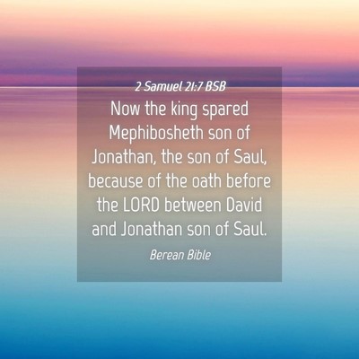 Picture 04 - 2 Samuel 21:7 BSB - Now the king spared Mephibosheth son of Jonathan, - Bible Verse Picture