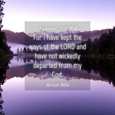 Picture 04 - 2 Samuel 22:22 BSB - For I have kept the ways of the LORD and have not - Bible Verse Picture