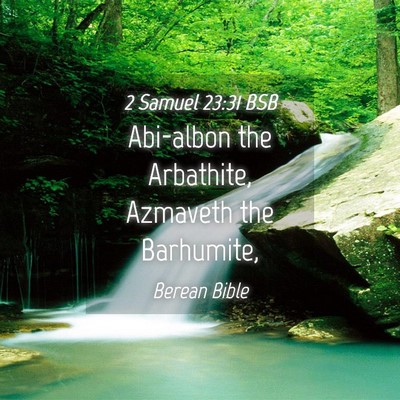 Picture 04 - 2 Samuel 23:31 BSB - Abi-albon the Arbathite, Azmaveth the - Bible Verse Picture