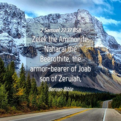 Picture 04 - 2 Samuel 23:37 BSB - Zelek the Ammonite, Naharai the Beerothite, the - Bible Verse Picture