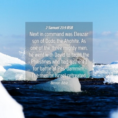 Picture 04 - 2 Samuel 23:9 BSB - Next in command was Eleazar son of Dodo the - Bible Verse Picture