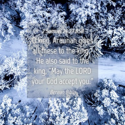Picture 04 - 2 Samuel 24:23 BSB - O king, Araunah gives all these to the king.” - Bible Verse Picture