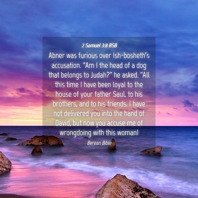 Picture 04 - 2 Samuel 3:8 BSB - Abner was furious over Ish-bosheth’s - Bible Verse Picture