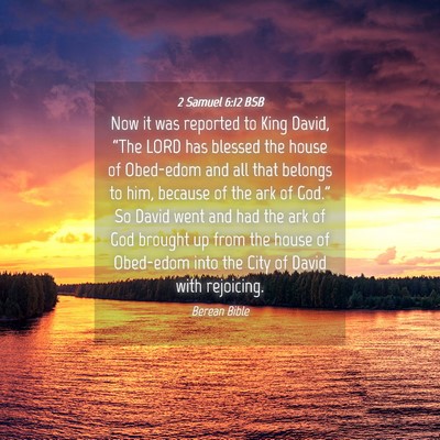 Picture 04 - 2 Samuel 6:12 BSB - Now it was reported to King David, “The LORD - Bible Verse Picture
