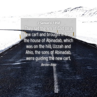 Picture 04 - 2 Samuel 6:3 BSB - They set the ark of God on a new cart and brought - Bible Verse Picture