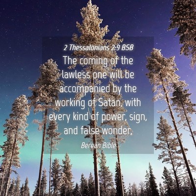 Picture 04 - 2 Thessalonians 2:9 BSB - The coming of the lawless one will be accompanied - Bible Verse Picture