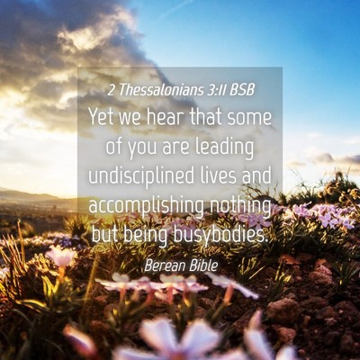 Picture 04 - 2 Thessalonians 3:11 BSB - Yet we hear that some of you are leading - Bible Verse Picture