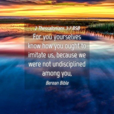 Picture 04 - 2 Thessalonians 3:7 BSB - For you yourselves know how you ought to imitate - Bible Verse Picture