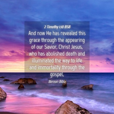 Picture 04 - 2 Timothy 1:10 BSB - And now He has revealed this grace through the - Bible Verse Picture