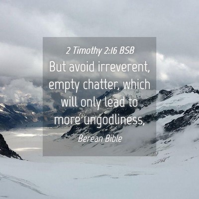 Picture 04 - 2 Timothy 2:16 BSB - But avoid irreverent, empty chatter, which will - Bible Verse Picture