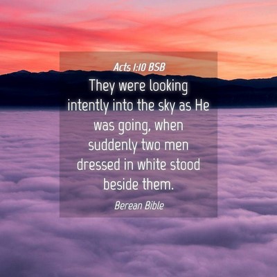 Picture 04 - Acts 1:10 BSB - They were looking intently into the sky as He was - Bible Verse Picture