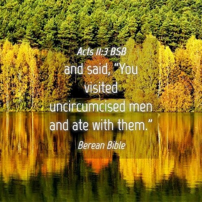Picture 04 - Acts 11:3 BSB - and said, “You visited uncircumcised men and - Bible Verse Picture