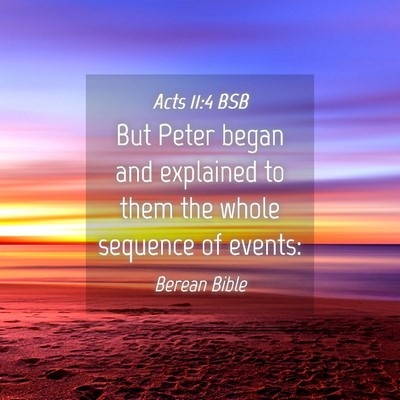 Picture 04 - Acts 11:4 BSB - But Peter began and explained to them the whole - Bible Verse Picture