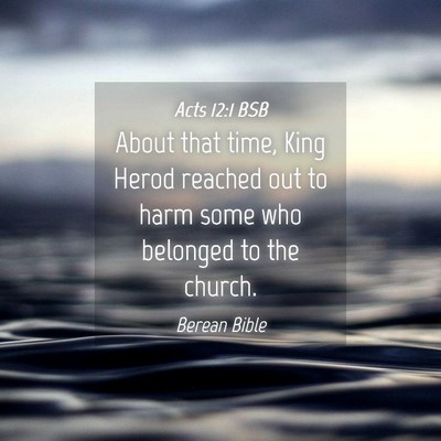 Picture 04 - Acts 12:1 BSB - About that time, King Herod reached out to harm - Bible Verse Picture