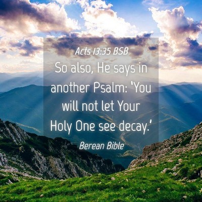 Picture 04 - Acts 13:35 BSB - So also, He says in another Psalm: ‘You will - Bible Verse Picture