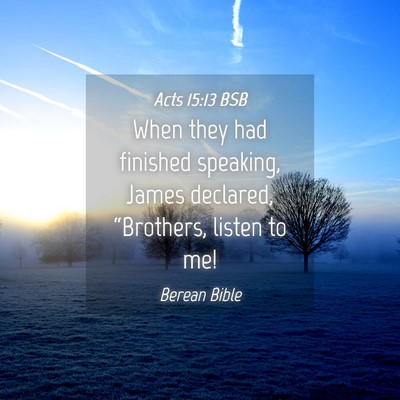 Picture 04 - Acts 15:13 BSB - When they had finished speaking, James declared, - Bible Verse Picture