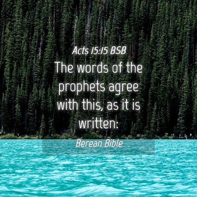 Picture 04 - Acts 15:15 BSB - The words of the prophets agree with this, as it - Bible Verse Picture