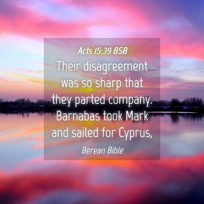 Picture 04 - Acts 15:39 BSB - Their disagreement was so sharp that they parted - Bible Verse Picture