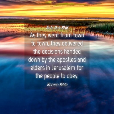 Picture 04 - Acts 16:4 BSB - As they went from town to town, they delivered - Bible Verse Picture