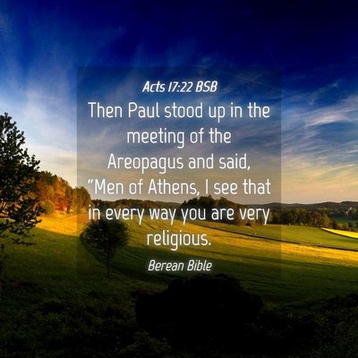 Picture 04 - Acts 17:22 BSB - Then Paul stood up in the meeting of the - Bible Verse Picture