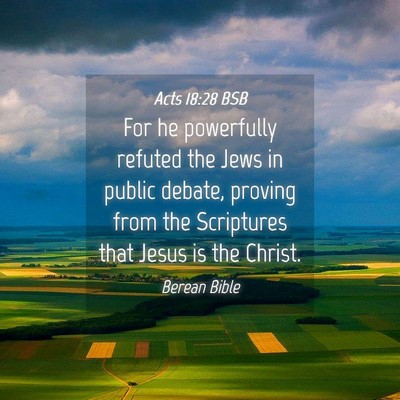 Picture 04 - Acts 18:28 BSB - For he powerfully refuted the Jews in public - Bible Verse Picture