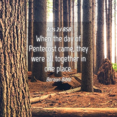 Picture 04 - Acts 2:1 BSB - When the day of Pentecost came, they were all - Bible Verse Picture