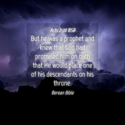 Picture 04 - Acts 2:30 BSB - But he was a prophet and knew that God had - Bible Verse Picture