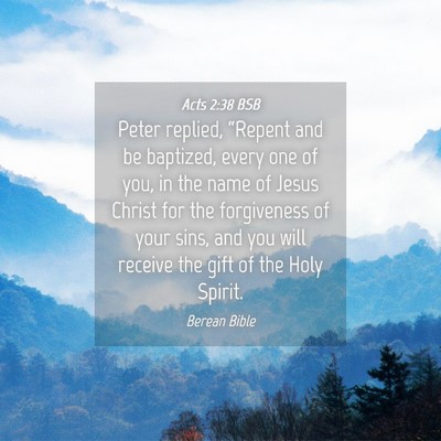 Picture 04 - Acts 2:38 BSB - Peter replied, “Repent and be baptized, every - Bible Verse Picture
