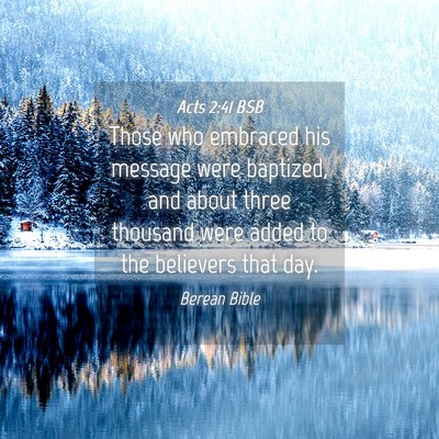 Picture 04 - Acts 2:41 BSB - Those who embraced his message were baptized, and - Bible Verse Picture