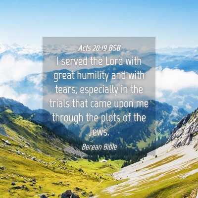 Picture 04 - Acts 20:19 BSB - I served the Lord with great humility and with - Bible Verse Picture