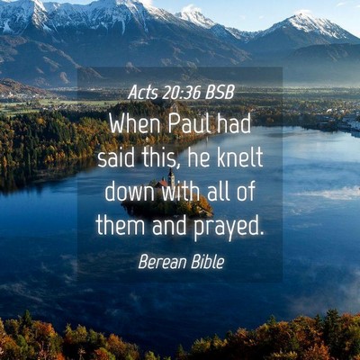 Picture 04 - Acts 20:36 BSB - When Paul had said this, he knelt down with all - Bible Verse Picture