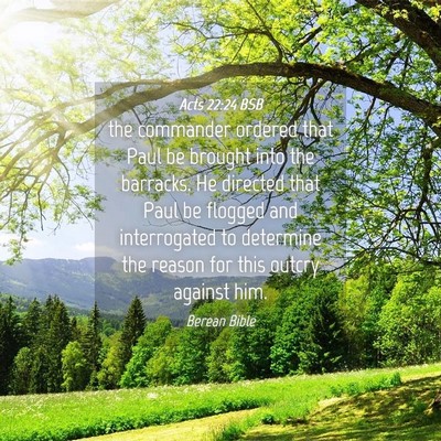 Picture 04 - Acts 22:24 BSB - the commander ordered that Paul be brought into - Bible Verse Picture
