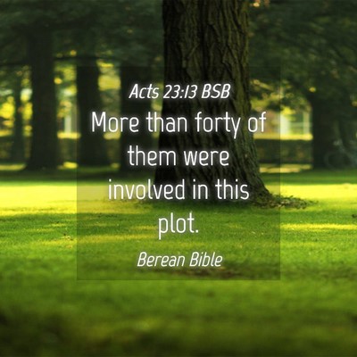 Picture 04 - Acts 23:13 BSB - More than forty of them were involved in this - Bible Verse Picture