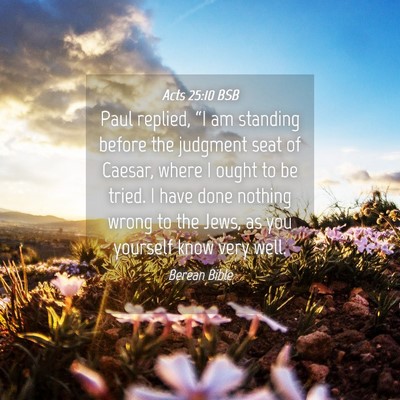Picture 04 - Acts 25:10 BSB - Paul replied, “I am standing before the - Bible Verse Picture