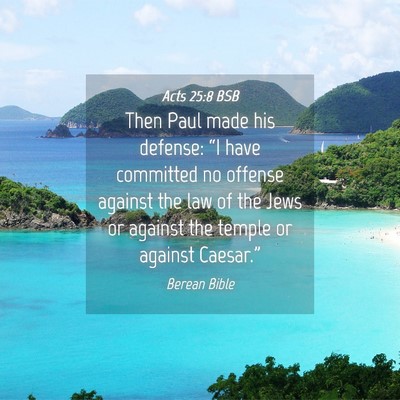 Picture 04 - Acts 25:8 BSB - Then Paul made his defense: “I have committed - Bible Verse Picture
