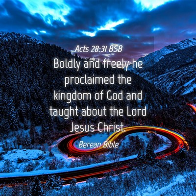 Picture 04 - Acts 28:31 BSB - Boldly and freely he proclaimed the kingdom of - Bible Verse Picture