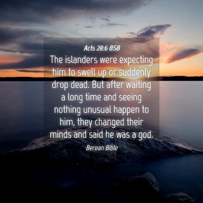 Picture 04 - Acts 28:6 BSB - The islanders were expecting him to swell up or - Bible Verse Picture