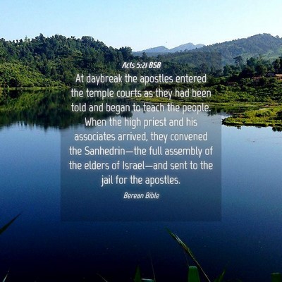 Picture 04 - Acts 5:21 BSB - At daybreak the apostles entered the temple - Bible Verse Picture