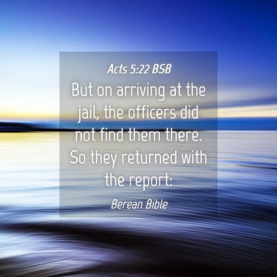 Picture 04 - Acts 5:22 BSB - But on arriving at the jail, the officers did not - Bible Verse Picture