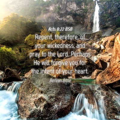 Picture 04 - Acts 8:22 BSB - Repent, therefore, of your wickedness, and pray - Bible Verse Picture