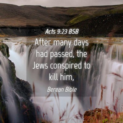 Picture 04 - Acts 9:23 BSB - After many days had passed, the Jews conspired to - Bible Verse Picture