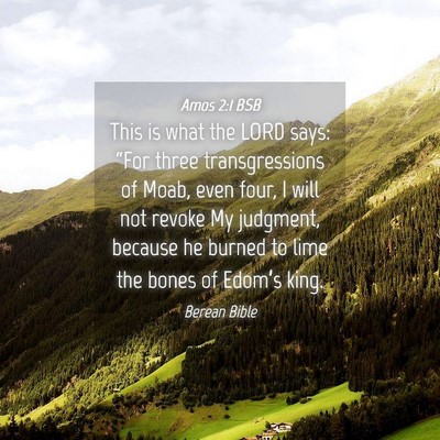 Picture 04 - Amos 2:1 BSB - This is what the LORD says: “For three - Bible Verse Picture
