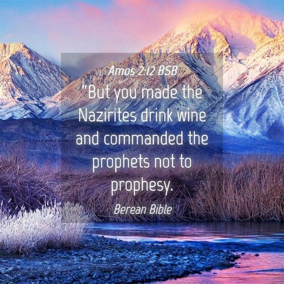 Picture 04 - Amos 2:12 BSB - “But you made the Nazirites drink wine and - Bible Verse Picture