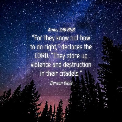 Picture 04 - Amos 3:10 BSB - “For they know not how to do right,” declares - Bible Verse Picture